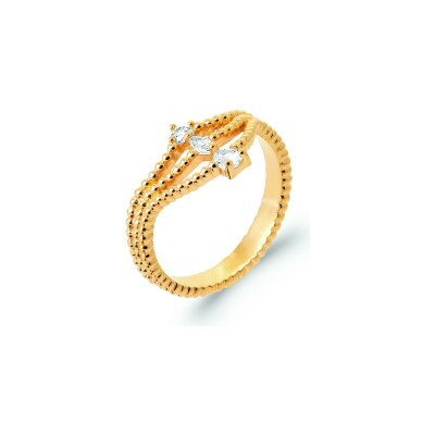 Bague en plaqué or et oxyde de zirconium
