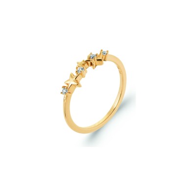 Bague en plaqué or et oxyde de zirconium