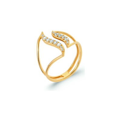 Bague en plaqué or et oxyde de zirconium