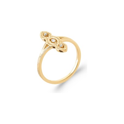 Bague en plaqué or et oxyde de zirconium
