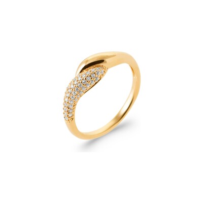 Bague en plaqué or et oxyde de zirconium