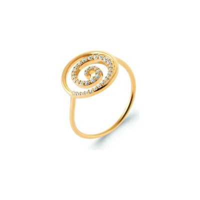 Bague en plaqué or et oxyde de zirconium