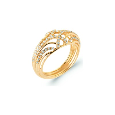 Bague en plaqué or et oxyde de zirconium