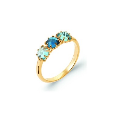 Bague en plaqué or et pierre naturelle