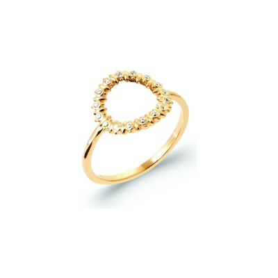 Bague en plaqué or et oxyde de zirconium