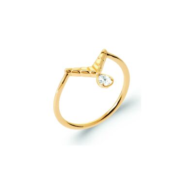 Bague en plaqué or et oxyde de zirconium