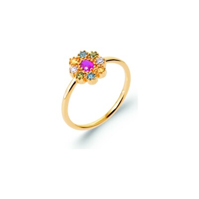 Bague en plaqué or et pierre naturelle