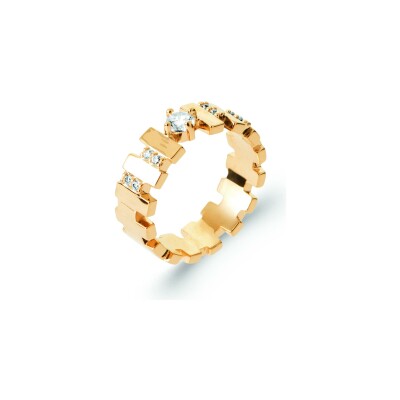Bague en plaqué or et oxyde de zirconium