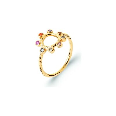 Bague en plaqué or et pierre naturelle