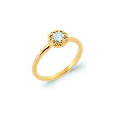 Bague en plaqué or et oxyde de zirconium