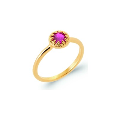 Bague en plaqué or et pierre naturelle