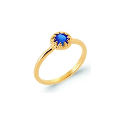 Bague en plaqué or et pierre naturelle