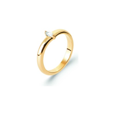 Bague en plaqué or et oxyde de zirconium