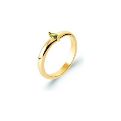 Bague en plaqué or et pierre naturelle