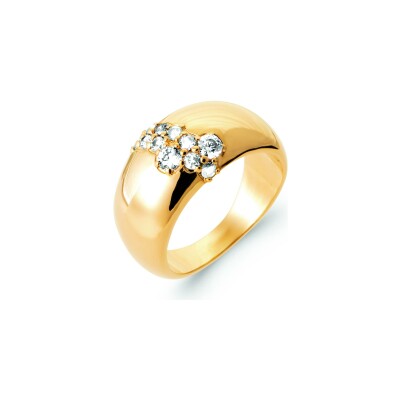 Bague en plaqué or et oxyde de zirconium