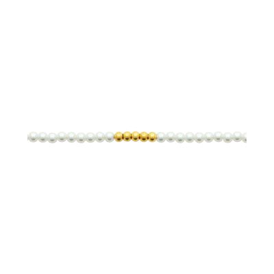 Bracelet en acier pvd doré et perle d'imitation