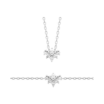 Bracelet en argent rhodié et oxyde de zirconium