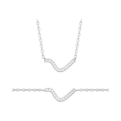 Bracelet en argent rhodié et oxyde de zirconium