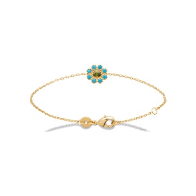 Bracelet en plaqué or et pierre naturelle
