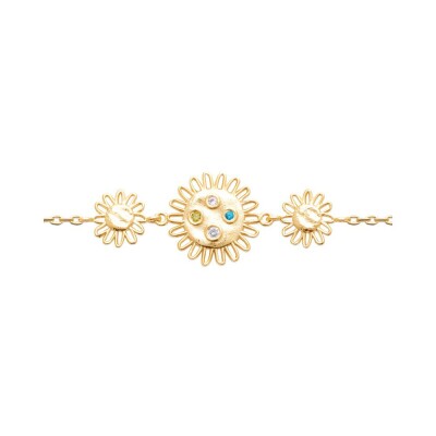 Bracelet en plaqué or et pierre naturelle