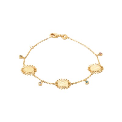 Bracelet en plaqué or et pierre naturelle