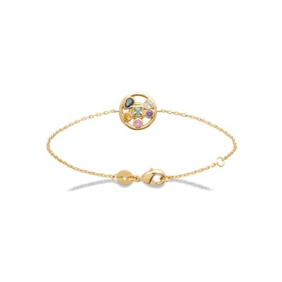 Bracelet en plaqué or et pierre naturelle