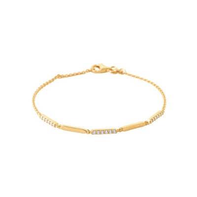 Bracelet en plaqué or et oxyde de zirconium