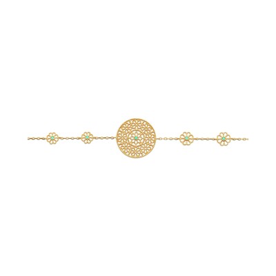 Bracelet en plaqué or et pierre naturelle