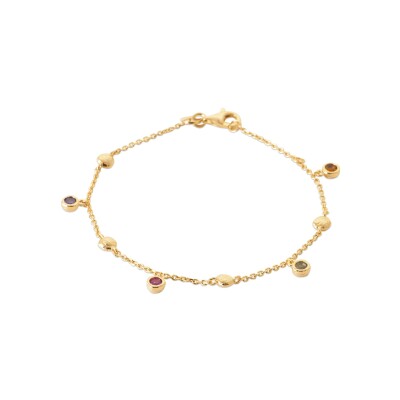 Bracelet en plaqué or et pierre naturelle