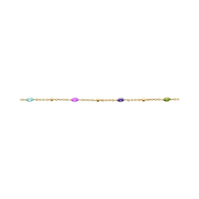 Bracelet en plaqué or et pierre naturelle