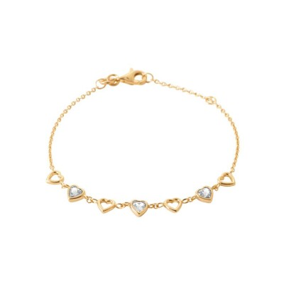 Bracelet en plaqué or et oxyde de zirconium