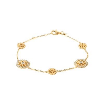 Bracelet en plaqué or et oxyde de zirconium
