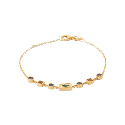 Bracelet en plaqué or et pierre naturelle
