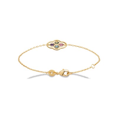 Bracelet en plaqué or et pierre naturelle