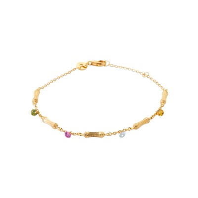 Bracelet en plaqué or et pierre naturelle