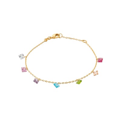 Bracelet en plaqué or et pierre naturelle