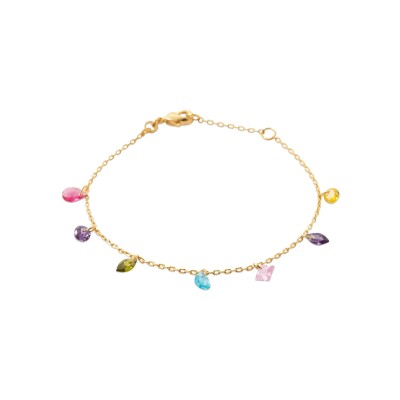 Bracelet en plaqué or et pierre naturelle