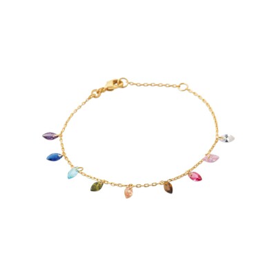 Bracelet en plaqué or et pierre naturelle
