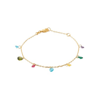 Bracelet en plaqué or et pierre naturelle