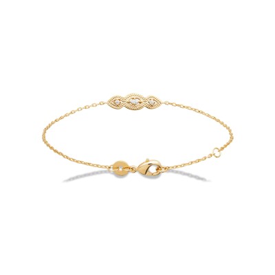 Bracelet en plaqué or et oxyde de zirconium