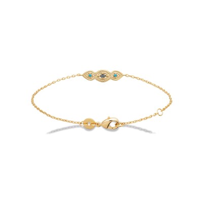 Bracelet en plaqué or et pierre naturelle
