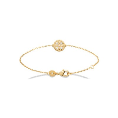 Bracelet en plaqué or, oxyde de zirconium et pierre naturelle