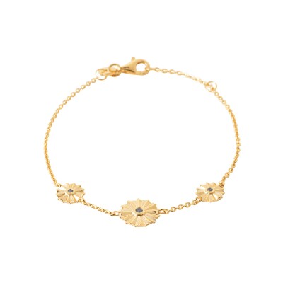 Bracelet en plaqué or et pierre naturelle