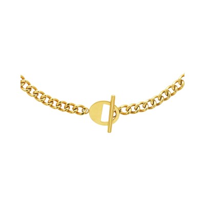 Collier en acier pvd doré