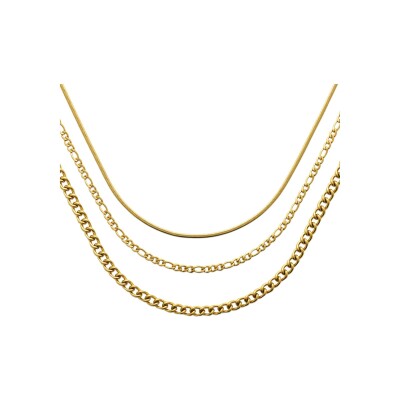 Collier en acier pvd doré