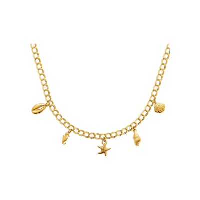 Collier en acier pvd doré