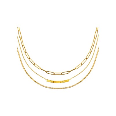 Collier en acier pvd doré