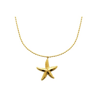 Collier en acier pvd doré