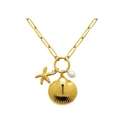 Collier en acier pvd doré