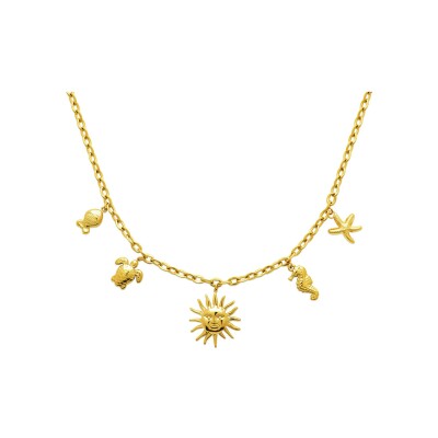 Collier en acier pvd doré